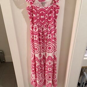 Chelsea28 Pink and White Maxi Dress